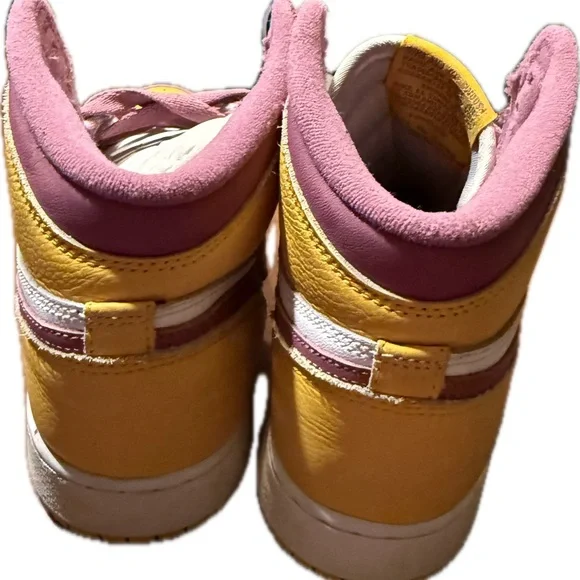 Jordan Nike Kids' Pink and Yellow Sneakers - Picture 4 of 5
